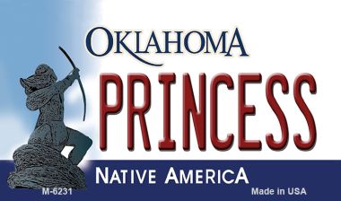 M-6231 3.5 x 2 in. Princess Oklahoma State License Plate Novelty Magnet
