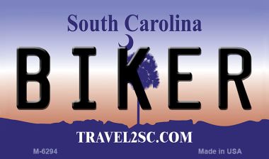 M-6294 3.5 x 2 in. Biker South Carolina State License Plate Magnet