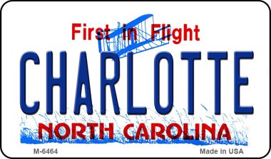 M-6464 3.5 x 2 in. Charlotte North Carolina State License Plate Magnet