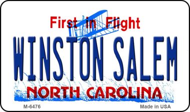 M-6476 3.5 x 2 in. Winston Salem North Carolina State License Plate Magnet