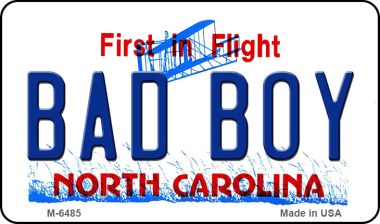 M-6485 3.5 x 2 in. Bad Boy North Carolina State License Plate Magnet