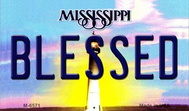 M-6571 3.5 x 2 in. Blessed Mississippi State License Plate Magnet
