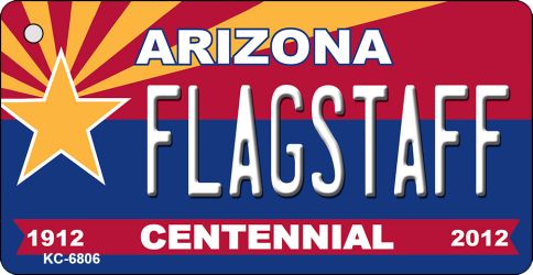 KC-6806 3.5 x 2 in. Flagstaff Arizona Centennial State License Plate Key Chain
