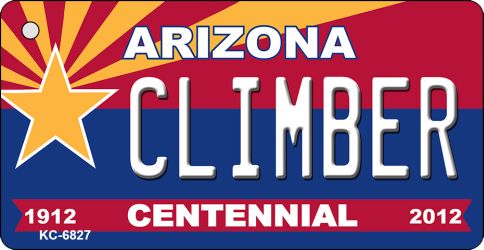 KC-6827 3.5 x 2 in. Climber Arizona Centennial State License Plate Key Chain