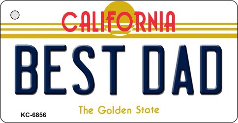 KC-6856 3.5 x 2 in. Best Dad California State License Plate Key Chain