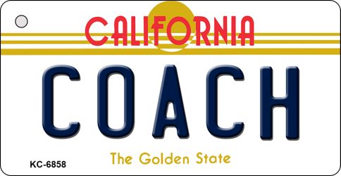 KC-6858 3.5 x 2 in. Coach California State License Plate Key Chain