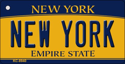 KC-8940 1.5 x 3 in. New York State License Plate Key Chain