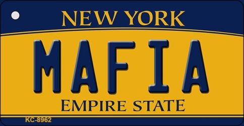 KC-8962 1.5 x 3 in. Mafia New York State License Plate Key Chain