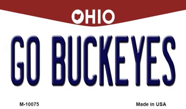 M-10075 3.5 x 2 in. Go Buckeyes Ohio State License Plate Magnet