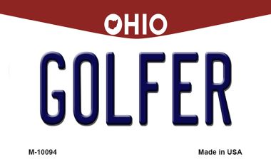 M-10094 3.5 x 2 in. Golfer Ohio State License Plate Magnet
