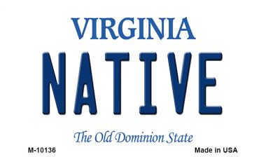 M-10136 3.5 x 2 in. Native Virginia State License Plate Magnet