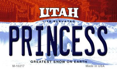 M-10217 3.5 x 2 in. Princess Utah State License Plate Magnet