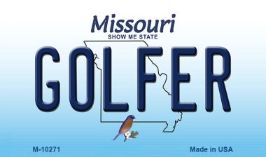 M-10271 3.5 x 2 in. Golfer Missouri State License Plate Magnet