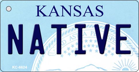 KC-6624 1.5 x 3 in. Native Kansas State License Plate Novelty Key Chain