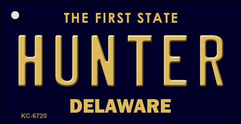 KC-6720 1.5 x 3 in. Hunter Delaware State License Plate Key Chain