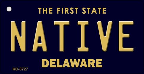 KC-6727 1.5 x 3 in. Native Delaware State License Plate Key Chain