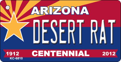 KC-6810 3.5 x 2 in. Desert Rat Arizona Centennial State License Plate Key Chain