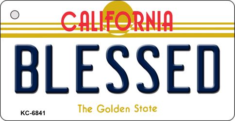 KC-6841 3.5 x 2 in. Blessed California State License Plate Key Chain