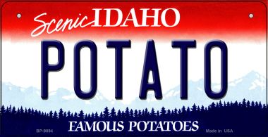 BP-9894 3 x 6 in. Potato Idaho Novelty Metal Bicycle Plate -  Smart Blonde