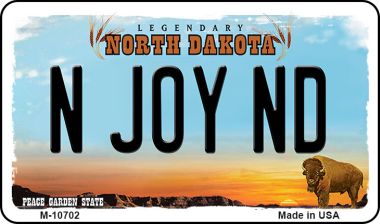 M-10702 3.5 x 2 in. N Joy ND North Dakota State License Plate Magnet -  Smart Blonde