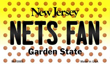 M-10865 3.5 x 2 in. Nets Fan New Jersey State License Plate Magnet