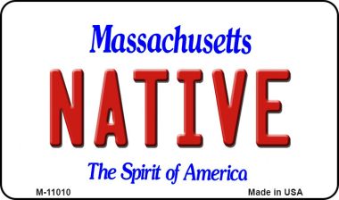 M-11010 3.5 x 2 in. Native Massachusetts State License Plate Magnet