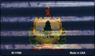 M-11986 3.5 x 2 in. Vermont Corrugated Flag Novelty Magnet