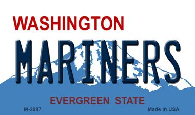 Picture of Smart Blonde M-2087 3.5 x 2 in. Mariners Washington State License Plate Magnet