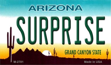 Picture of Smart Blonde M-2781 3.5 x 2 in. Surprise Arizona State License Plate Magnet