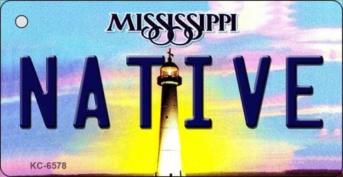 KC-6578 1.5 x 3 in. Native Mississippi State License Plate Key Chain