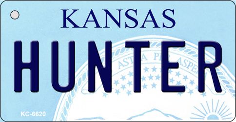 KC-6620 1.5 x 3 in. Hunter Kansas State License Plate Novelty Key Chain