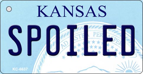 KC-6637 1.5 x 3 in. Spoiled Kansas State License Plate Novelty Key Chain