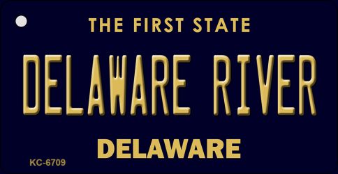 KC-6709 1.5 x 3 in. Delaware River State License Plate Key Chain