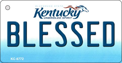 KC-6772 1.5 x 3 in. Blessed Kentucky State License Plate Novelty Key Chain
