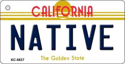 KC-6837 3.5 x 2 in. Native California State License Plate Key Chain