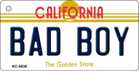 KC-6838 3.5 x 2 in. Bad Boy California State License Plate Key Chain