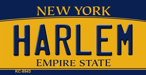 KC-8943 1.5 x 3 in. Harlem New York State License Plate Key Chain