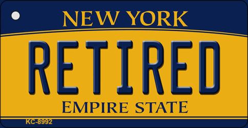 KC-8992 1.5 x 3 in. Retired New York State License Plate Key Chain