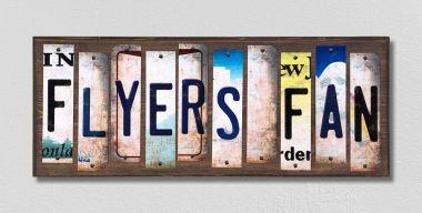 WS-424 Flyers Fan License Plate Strips Novelty Wood Signs