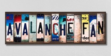 WS-446 Avalanche Fan License Plate Strips Novelty Wood Signs