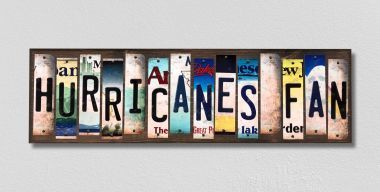 WS-449 Hurricanes Fan License Plate Strips Novelty Wood Signs