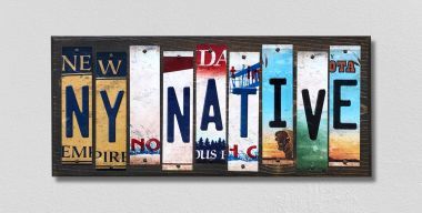 WS-533 NY Native License Plate Strips Novelty Wood Signs