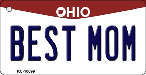 KC-10099 1.5 x 3 in. Best Mom Ohio State License Plate Key Chain