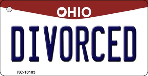 KC-10103 1.5 x 3 in. Divorced Ohio State License Plate Key Chain