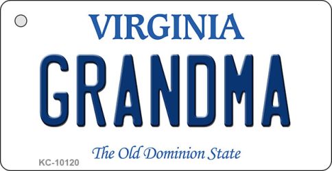 KC-10120 1.5 x 3 in. Grandma Virginia State License Plate Key Chain