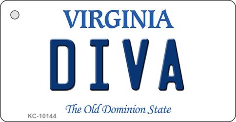 KC-10144 1.5 x 3 in. Diva Virginia State License Plate Key Chain