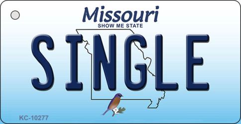 KC-10277 1.5 x 3 in. Single Missouri State License Plate Key Chain