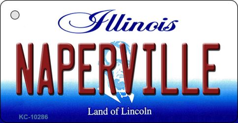 KC-10286 1.5 x 3 in. Naperville Illinois State License Plate Key Chain