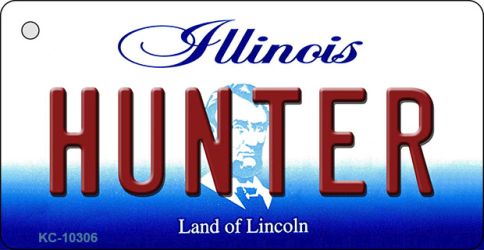 KC-10306 1.5 x 3 in. Hunter Illinois State License Plate Key Chain