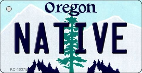 KC-10375 1.5 x 3 in. Native Oregon State License Plate Key Chain